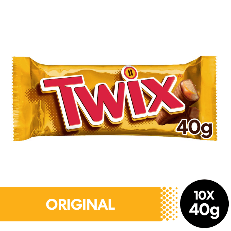 Kit Chocolate Twix Original Individual 10 Unidades De 40g - Mars