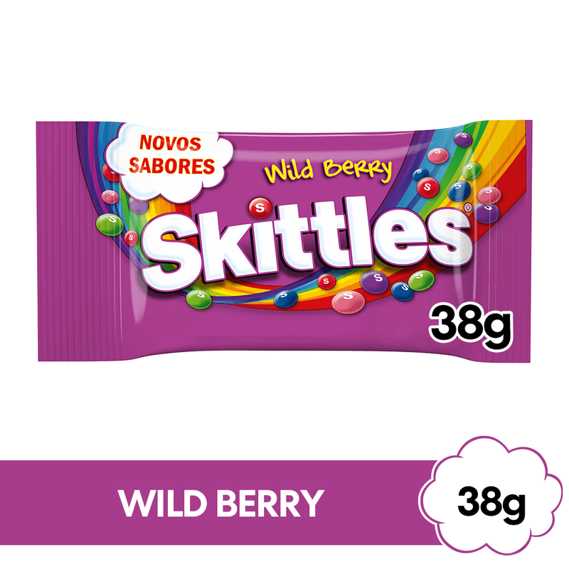 Bala de Frutas SKITTLES 38g - Sabor Wild Berry